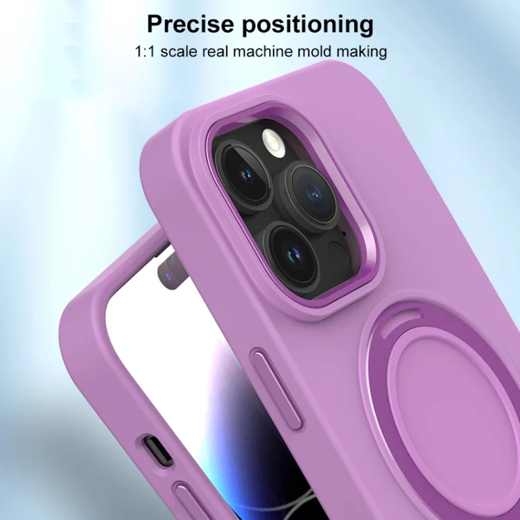 EDA0069495_B7.webp Liquid Silicone MagSafe Metal Ring Holder Phone Case, For iPhone 12 Pro Max, For iPhone 12 Pro - Image 8