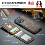 DG.MING K1 MagSafe Detachable Wallet RFID Back Cover Phone Case, For iPhone 15, For iPhone 14 Plus, For iPhone 14, For iPhone 14 Pro - Image 3