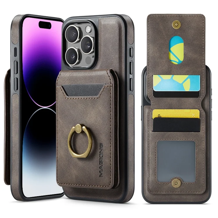 DG.MING K1 MagSafe Detachable Wallet RFID Back Cover Phone Case, For iPhone 14 Pro Max, For iPhone 13 Pro Max, For iPhone 13 Pro, For iPhone 13