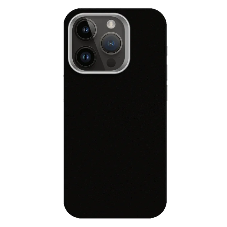 Skin Feel Fine Leather Texture Metal Lens Frame MagSafe Phone Case, For iPhone 13 Pro