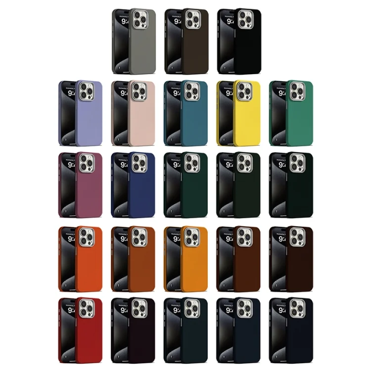 EDA0069546_B1.webp Skin Feel Fine Leather Texture Metal Lens Frame MagSafe Phone Case, For iPhone 12 Pro - Image 2