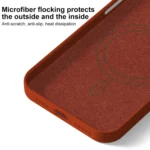 Skin Feel Fine Leather Texture Metal Lens Frame MagSafe Phone Case, For iPhone 12 Pro - Image 5