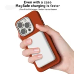 Skin Feel Fine Leather Texture Metal Lens Frame MagSafe Phone Case, For iPhone 12 Pro - Image 6