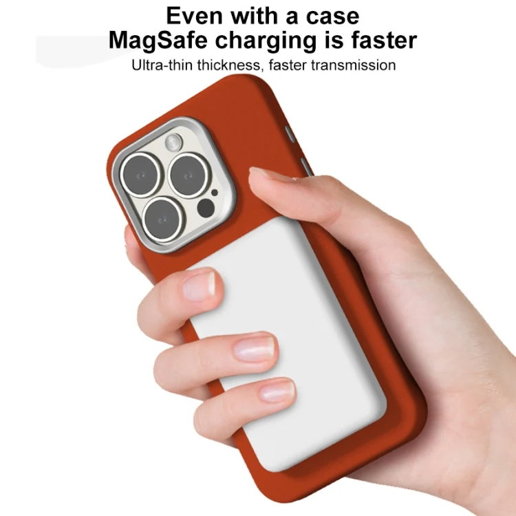 EDA0069546_B5.webp Skin Feel Fine Leather Texture Metal Lens Frame MagSafe Phone Case, For iPhone 12 Pro - Image 6
