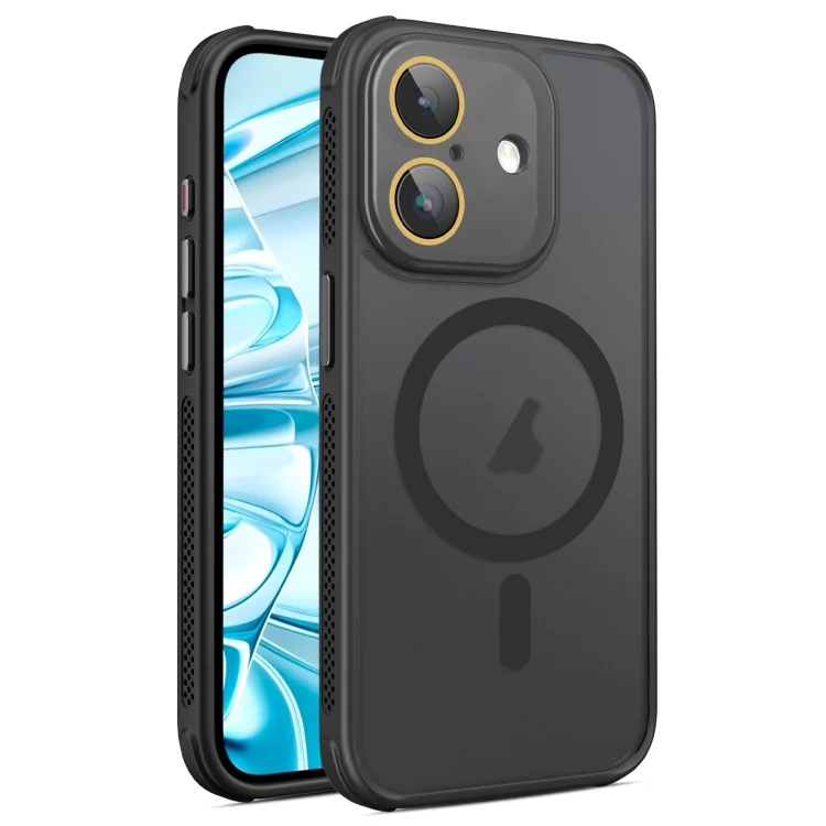 Hardware Side Cooling Skin Feel Frosted MagSafe Magnetic Phone Case with Lens Film, For iPhone 16 Plus, For iPhone 16