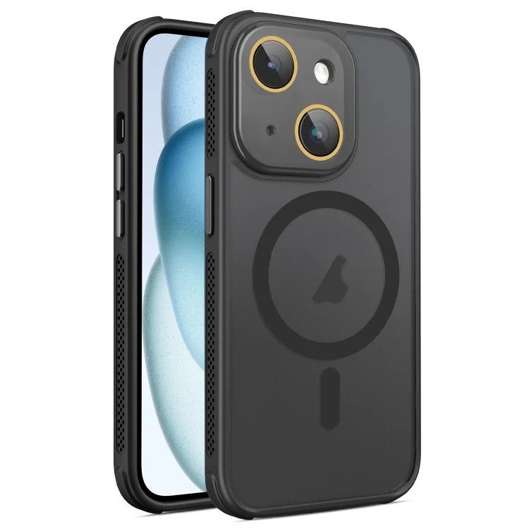 Hardware Side Cooling Skin Feel Frosted MagSafe Magnetic Phone Case with Lens Film, For iPhone 15 Plus, For iPhone 15