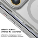 Hardware Side Cooling Skin Feel Frosted MagSafe Magnetic Phone Case with Lens Film, For iPhone 16 Pro Max, For iPhone 16 Pro - Image 8