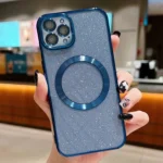 Electroplating Pure Color Glitter Powder MagSafe Phone Case, For iPhone 11 Pro