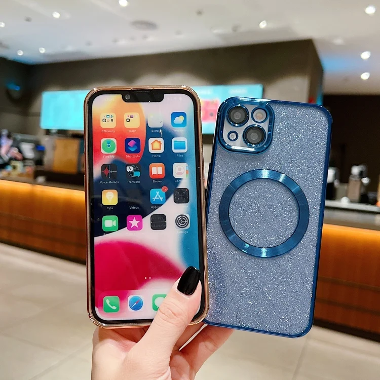 EDA0069683_B1.webp Electroplating Pure Color Glitter Powder MagSafe Phone Case, For iPhone 11 Pro - Image 2