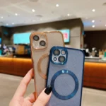 Electroplating Pure Color Glitter Powder MagSafe Phone Case, For iPhone 11 Pro - Image 5