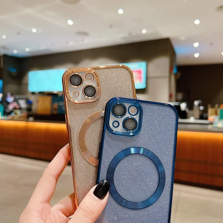 EDA0069683_B4.webp Electroplating Pure Color Glitter Powder MagSafe Phone Case, For iPhone 11 Pro - Image 5