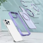 Wing Series MagSafe Magnetic Ring Holder Phone Case, For iPhone 16 Pro Max, For iPhone 16 Pro - Image 4