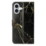 Colored Drawing Marble Pattern Leather Phone Case, For iPhone 16 Plus, For iPhone 16 - Image 3