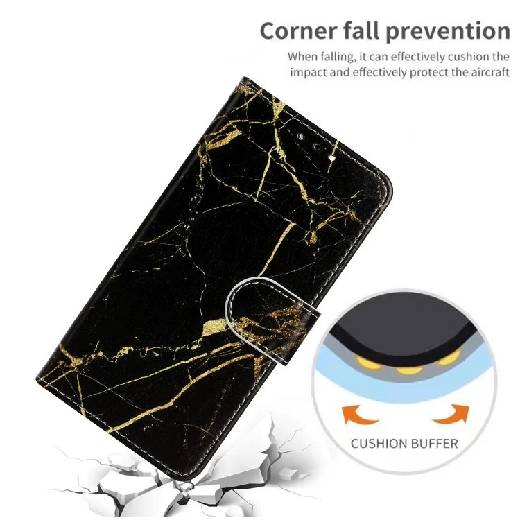 EDA006972603A_5.webp Colored Drawing Marble Pattern Leather Phone Case, For iPhone 16 Plus, For iPhone 16 - Image 6