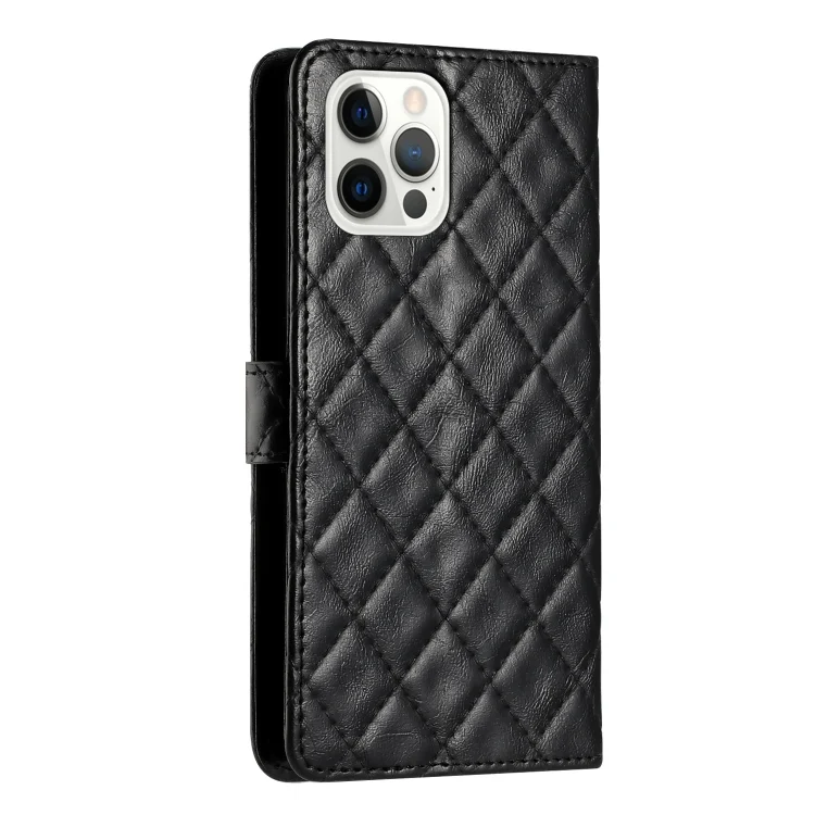 EDA006973001A_2.webp Rhombus Lattice Texture Leather Phone Case, For iPhone 16 Pro Max, For iPhone 16 Pro, For iPhone 16 Plus, For iPhone 16 - Image 3