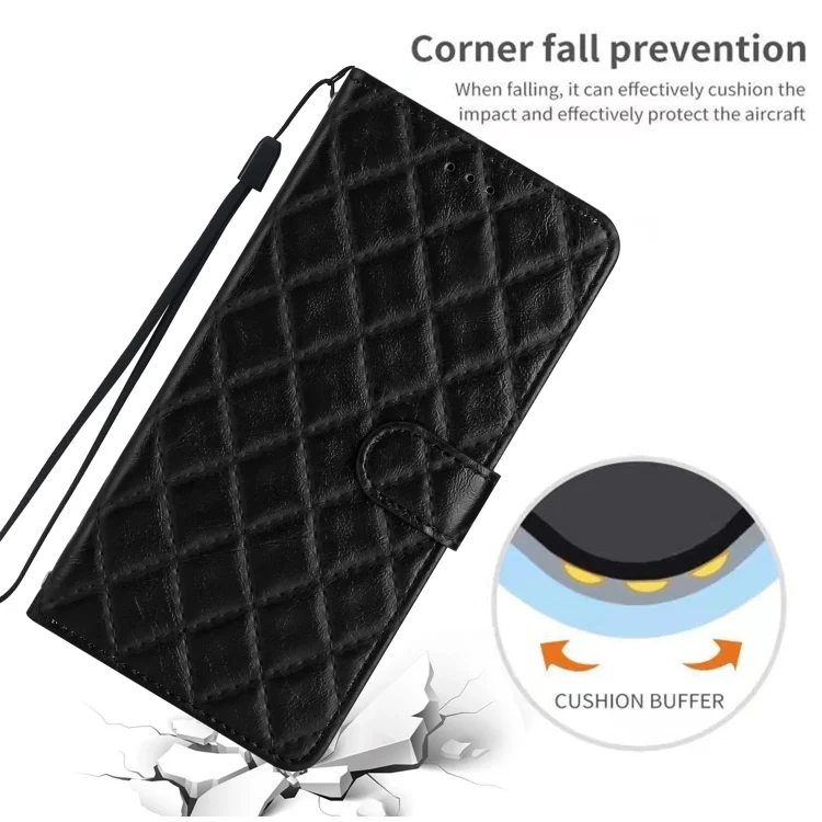 EDA006973001A_5.webp Rhombus Lattice Texture Leather Phone Case, For iPhone 16 Pro Max, For iPhone 16 Pro, For iPhone 16 Plus, For iPhone 16 - Image 6