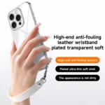 SULADA  Electroplated Clear TPU Soft Frame Phone Case with Wrist Strap, For iPhone 15, For iPhone 14, For iPhone 14 Pro, For iPhone 14 Pro Max, For iPhone 13 Pro Max, For iPhone 13 Pro - Image 2