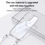 SULADA  Electroplated Clear TPU Soft Frame Phone Case with Wrist Strap, For iPhone 15, For iPhone 14, For iPhone 14 Pro, For iPhone 14 Pro Max, For iPhone 13 Pro Max, For iPhone 13 Pro - Image 3