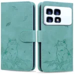 Cute Cat Embossed Leather Phone Case, For Redmi K70 Ultra, For Redmi 13 4G, For Redmi A3, For Redmi 13C 4G