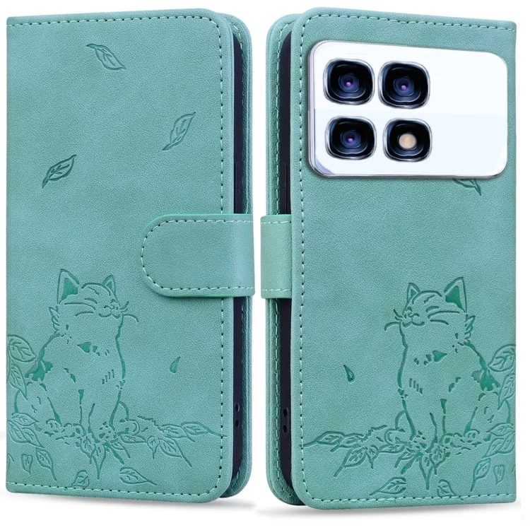 Cute Cat Embossed Leather Phone Case, For Redmi K70 Ultra, For Redmi 13 4G, For Redmi A3, For Redmi 13C 4G