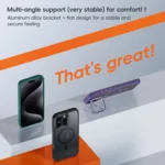 Frosted Lens Holder MagSafe Magnetic Phone Case, For iPhone 16 Pro Max, For iPhone 16 Pro, For iPhone 16 Plus, For iPhone 16 - Image 5