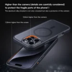 Frosted Lens Holder MagSafe Magnetic Phone Case, For iPhone 16 Pro Max, For iPhone 16 Pro, For iPhone 16 Plus, For iPhone 16 - Image 6