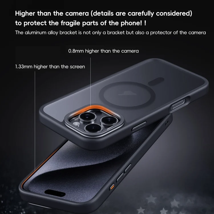 EDA0069893_B5.webp Frosted Lens Holder MagSafe Magnetic Phone Case, For iPhone 16 Pro Max, For iPhone 16 Pro, For iPhone 16 Plus, For iPhone 16 - Image 6