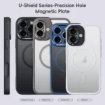 Fine Hole Frosted MagSafe Magnetic Phone Case, For iPhone 16 Pro Max, For iPhone 16 Pro, For iPhone 16 Plus, For iPhone 16 - Image 2