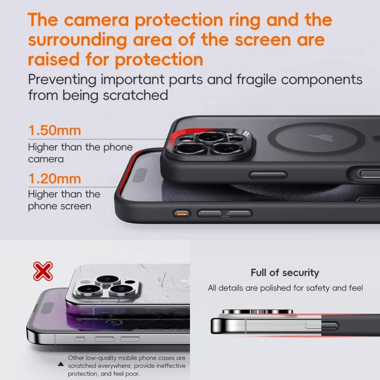 EDA0069895_B2.webp Fine Hole Frosted MagSafe Magnetic Phone Case, For iPhone 16 Pro Max, For iPhone 16 Pro, For iPhone 16 Plus, For iPhone 16 - Image 3