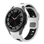 Two Color Stripes Reverse Buckle Silicone Watch Band