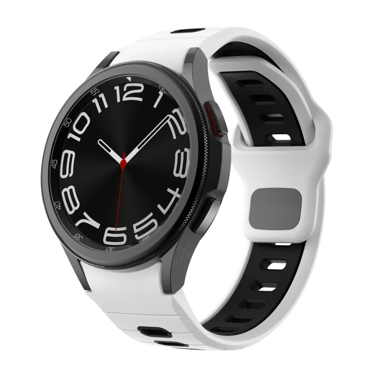 EDA006991001A.webp Two Color Stripes Reverse Buckle Silicone Watch Band - Image 1