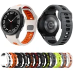 Two Color Stripes Reverse Buckle Silicone Watch Band - Image 2