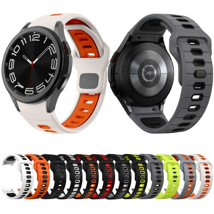 EDA0069910_B1.webp Two Color Stripes Reverse Buckle Silicone Watch Band - Image 2