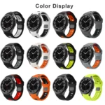 Two Color Stripes Reverse Buckle Silicone Watch Band - Image 3