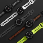 Two Color Stripes Reverse Buckle Silicone Watch Band - Image 4