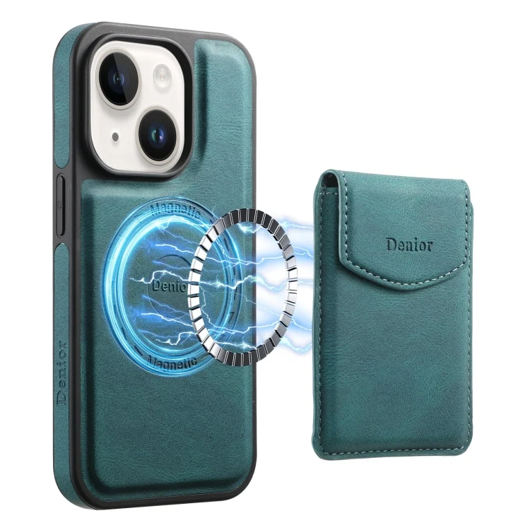 Denior D19 Skin Feel MagSafe Detachable Card Slot Phone Case, For iPhone 15 Plus / 14 Plus, For iPhone 15, For iPhone 14 / 13, For iPhone 14 Pro, For iPhone 14 Pro Max, For iPhone 13 Pro Max