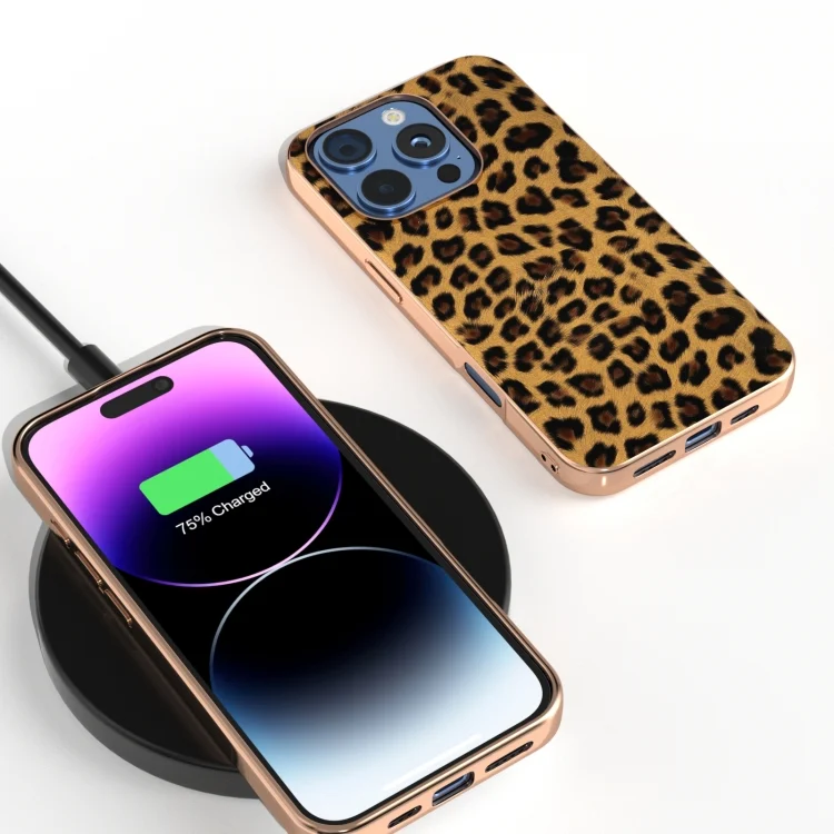 EDA006998104A_1.webp Nano Plating Leopard Print Phone Case, For iPhone 16 Pro Max, For iPhone 16 Pro, For iPhone 16 Plus, For iPhone 16 - Image 2
