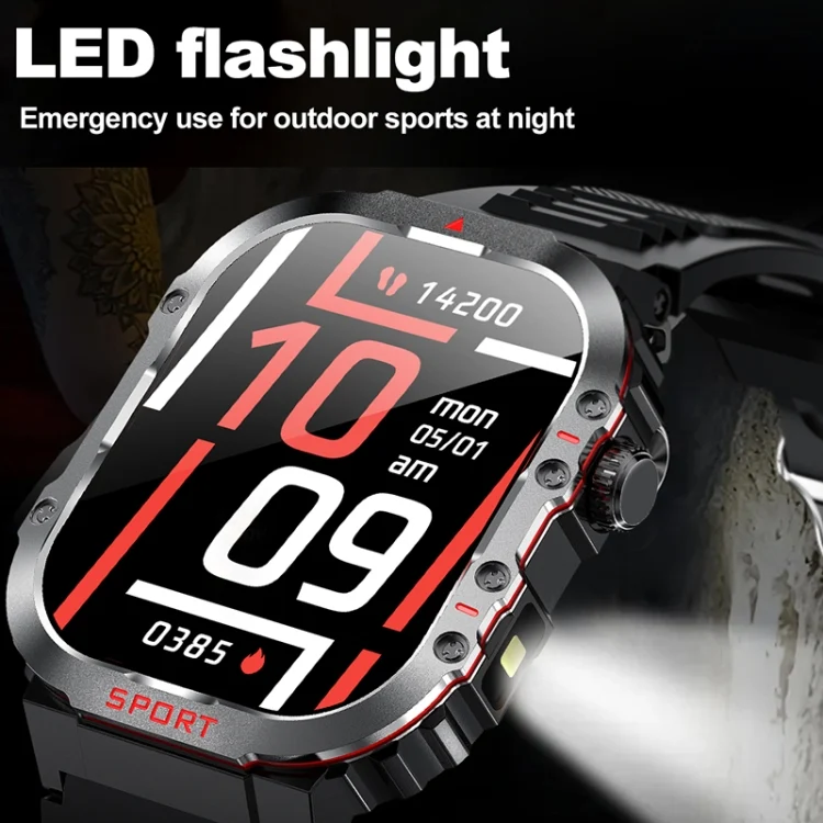 EDA006998701A_4.webp G45 2.01 inch Screen Silicone Strap 10m Waterproof Smart Watch, Support Flashlight / Bluetooth Call / HRV - Image 5