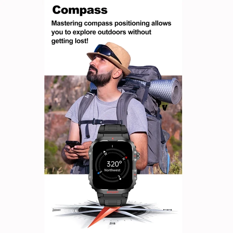 EDA006998701A_6.webp G45 2.01 inch Screen Silicone Strap 10m Waterproof Smart Watch, Support Flashlight / Bluetooth Call / HRV - Image 7