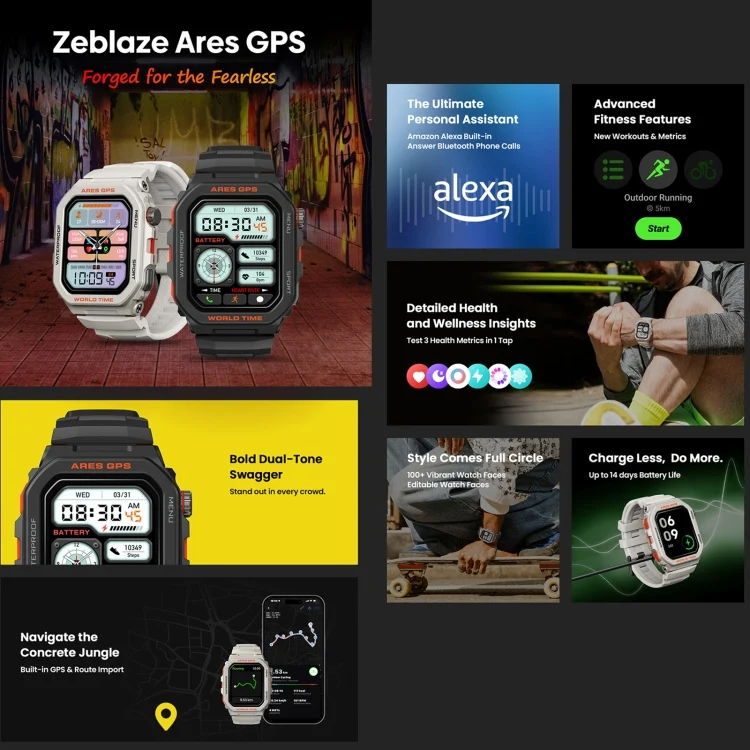 EDA0070014_B1.webp Zeblaze Ares GPS Rugged GPS Smart Watch, Support Heart Rate / Pulse Ox Blood Oxygen - Image 2