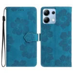 Flower Embossing Pattern Leather Phone Case, For Redmi Note 13 4G