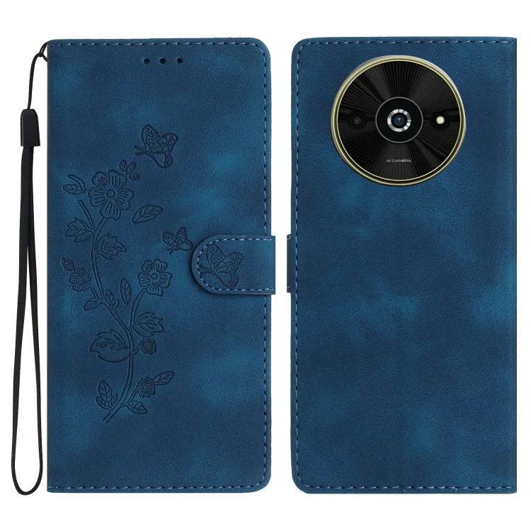 Flower Butterfly Embossing Pattern Leather Phone Case, For Xiaomi Poco C61, For Xiaomi Poco X6