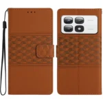 Diamond Embossed Skin Feel Leather Phone Case, For Xiaomi 14T Pro, For Xiaomi 14T, For Xiaomi Poco F6 Pro