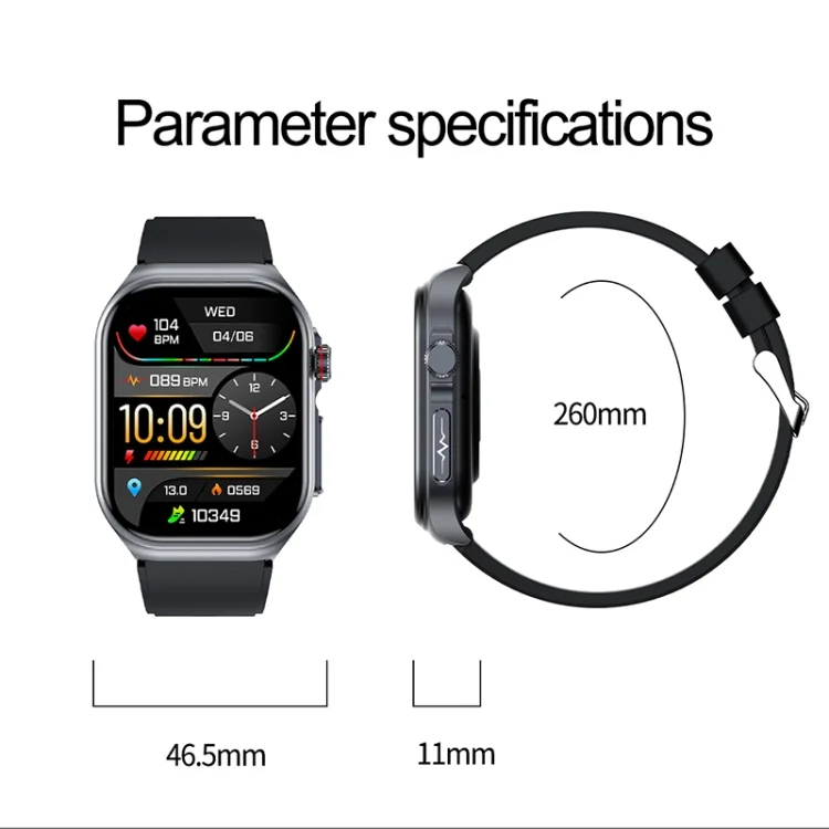 EDA007038601A_3.webp ET585 2.04 inch Steel Strap IP68 Waterproof Smart Watch, Support ECG / Blood Composition Measurement - Image 4
