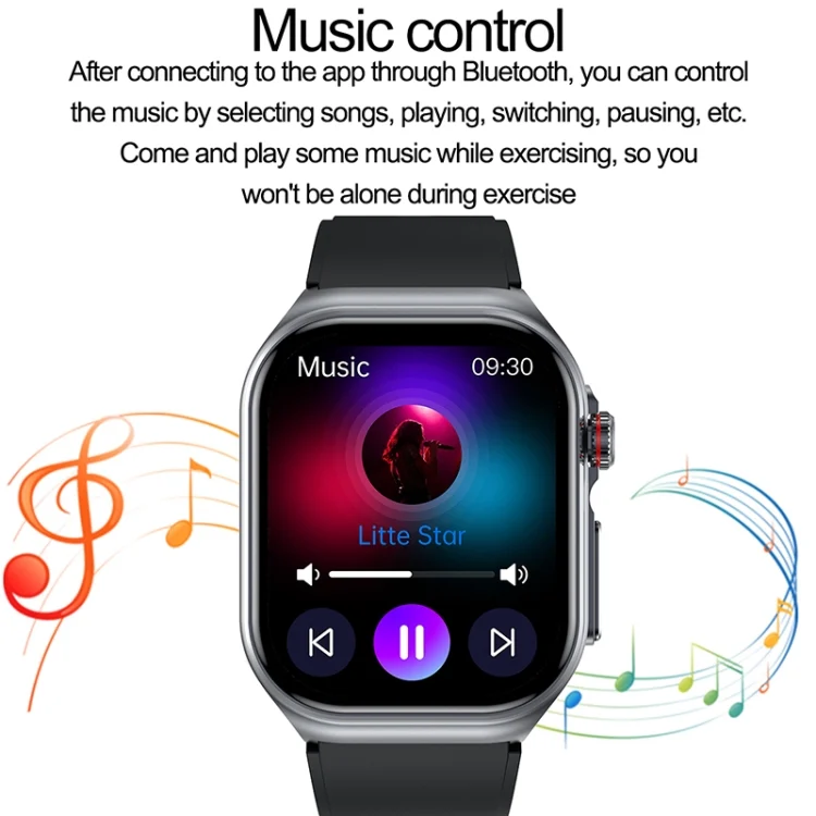 EDA0070387_B17.webp ET585 2.04 inch Silicone Strap IP68 Waterproof Smart Watch, Support ECG / Blood Composition Measurement - Image 18