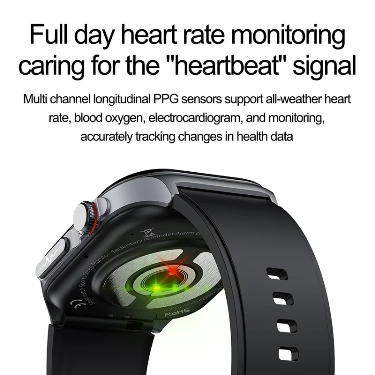 EDA0070387_B3.webp ET585 2.04 inch Silicone Strap IP68 Waterproof Smart Watch, Support ECG / Blood Composition Measurement - Image 4