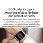 ET585 2.04 inch Silicone Strap IP68 Waterproof Smart Watch, Support ECG / Blood Composition Measurement - Image 5