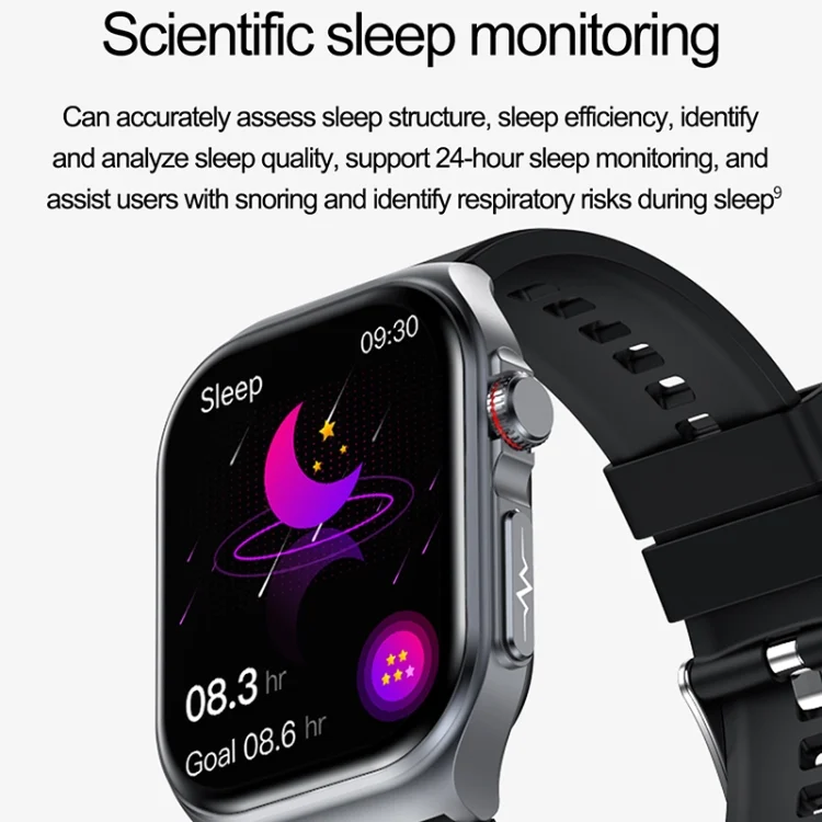 EDA0070387_B8.webp ET585 2.04 inch Silicone Strap IP68 Waterproof Smart Watch, Support ECG / Blood Composition Measurement - Image 9