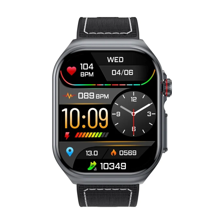 EDA007038801A_1.webp ET585 2.04 inch Nylon Strap IP68 Waterproof Smart Watch, Support ECG / Blood Composition Measurement - Image 21