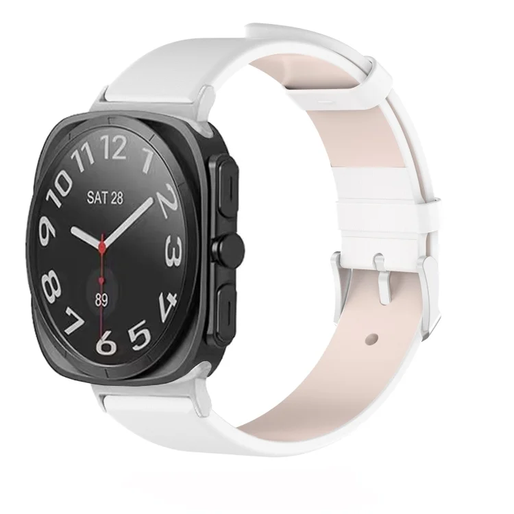 EDA007049801A.webp Stainless Steel Silver Buckle Leather Watch Band - Image 1